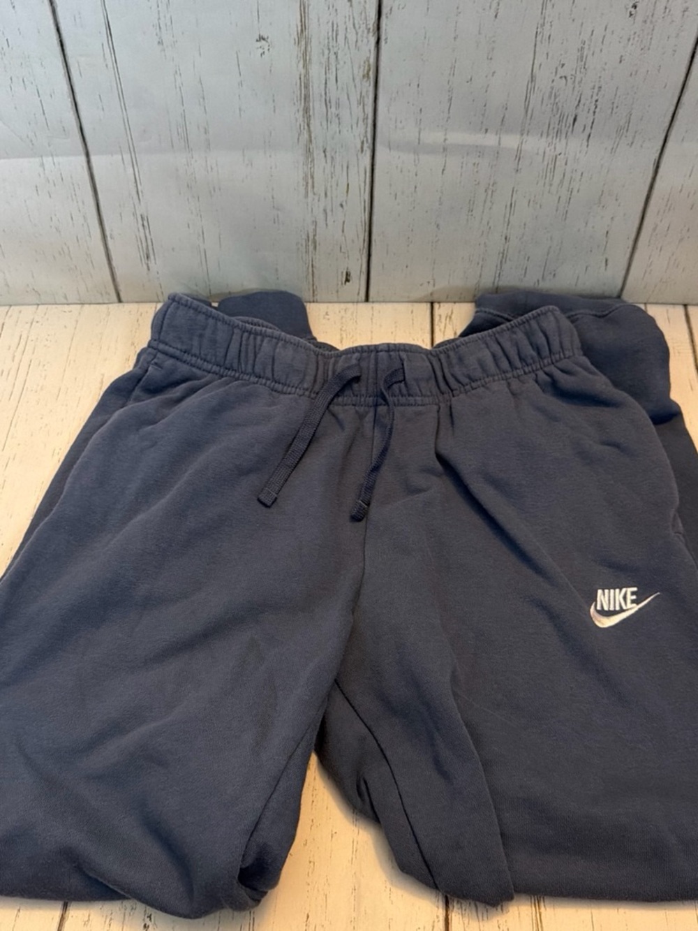 Nike Kids Navy Jogger Sweatpants with White Logo